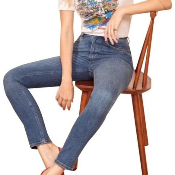 Reformation Harper High Rise Skinny Jeans Destin Wash I-0219a - Picture 12 of 12